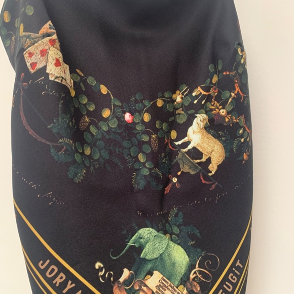 Black Animal Print Scarf Top with Adjustable Straps - Picture 4 of 10